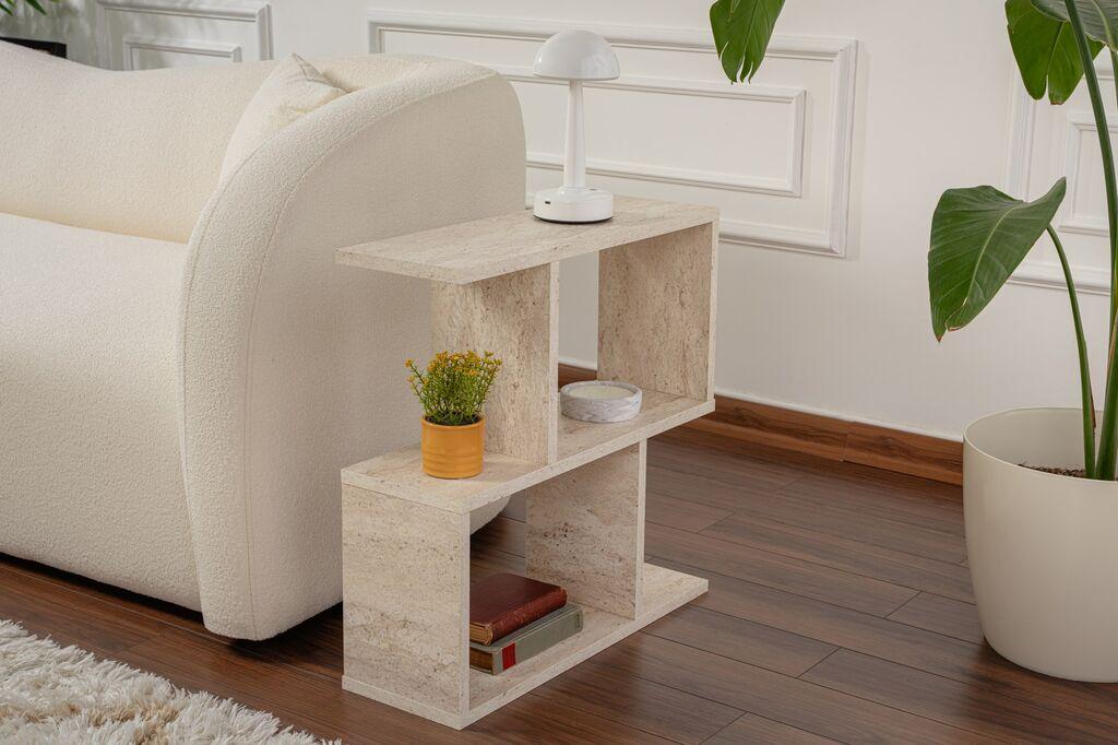 Hanah Home Klub sto Life, 60x60x20 cm, Krem