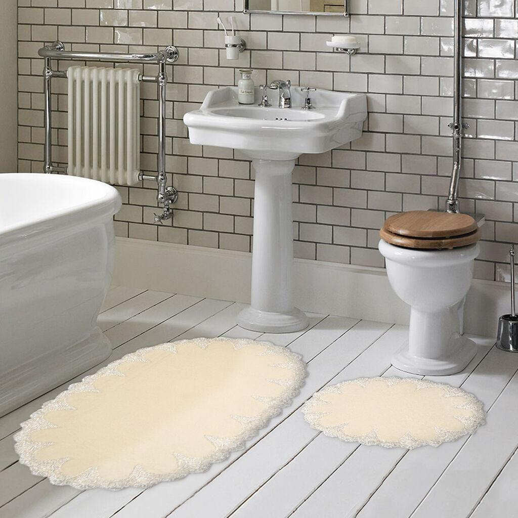 L'essentiel Maison Set prostirki za kupatilo Pineapple, 2 komada, 55x65 cm i 65x115 cm, Krem