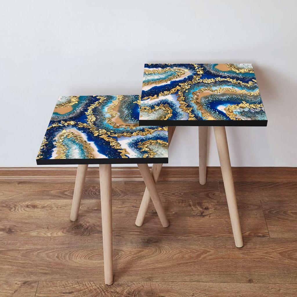 Hanah Home Set klub stočića 2Shp147, 2 komada, Šareni