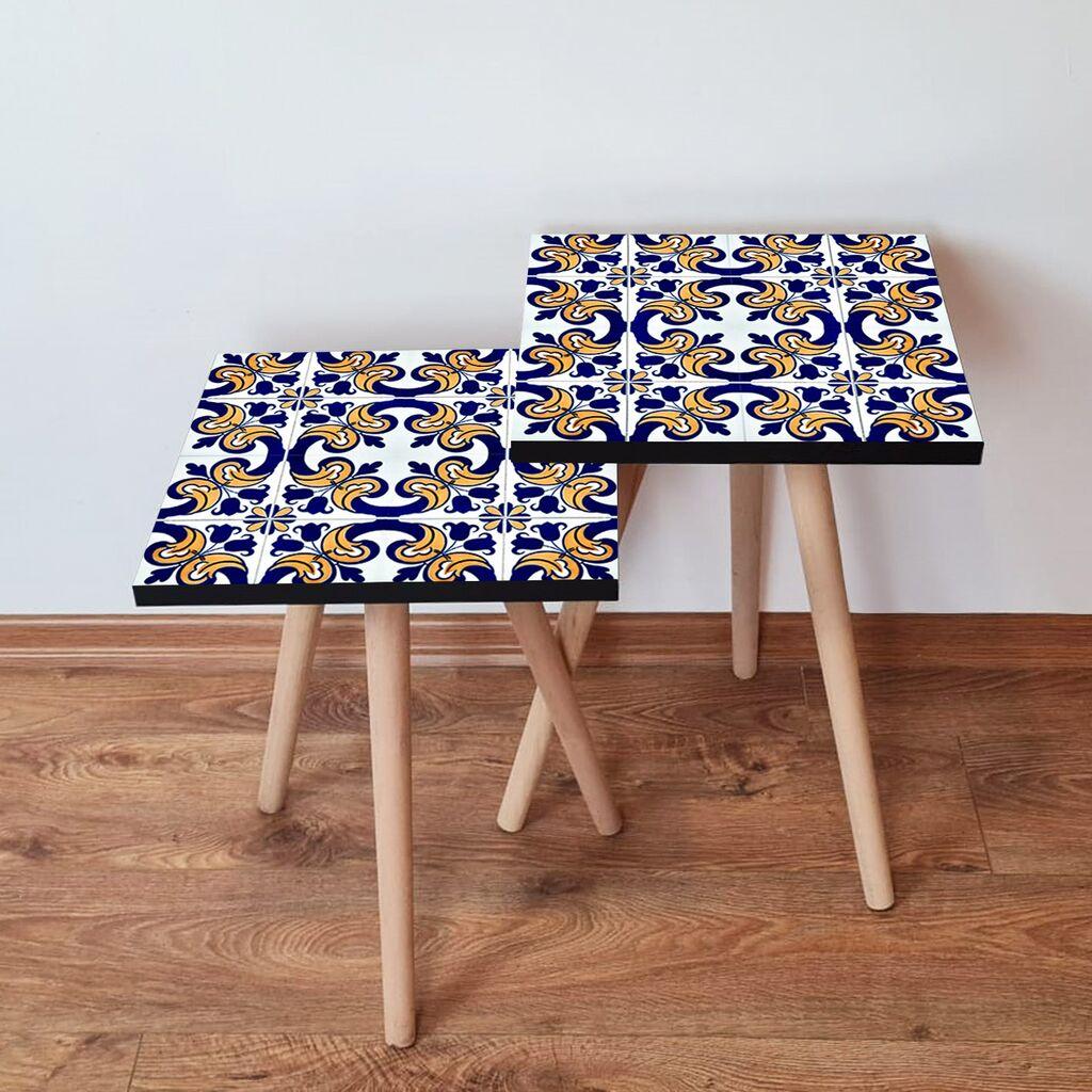 Hanah Home Set klub stočića 2Shp500, 2 komada, Šareni