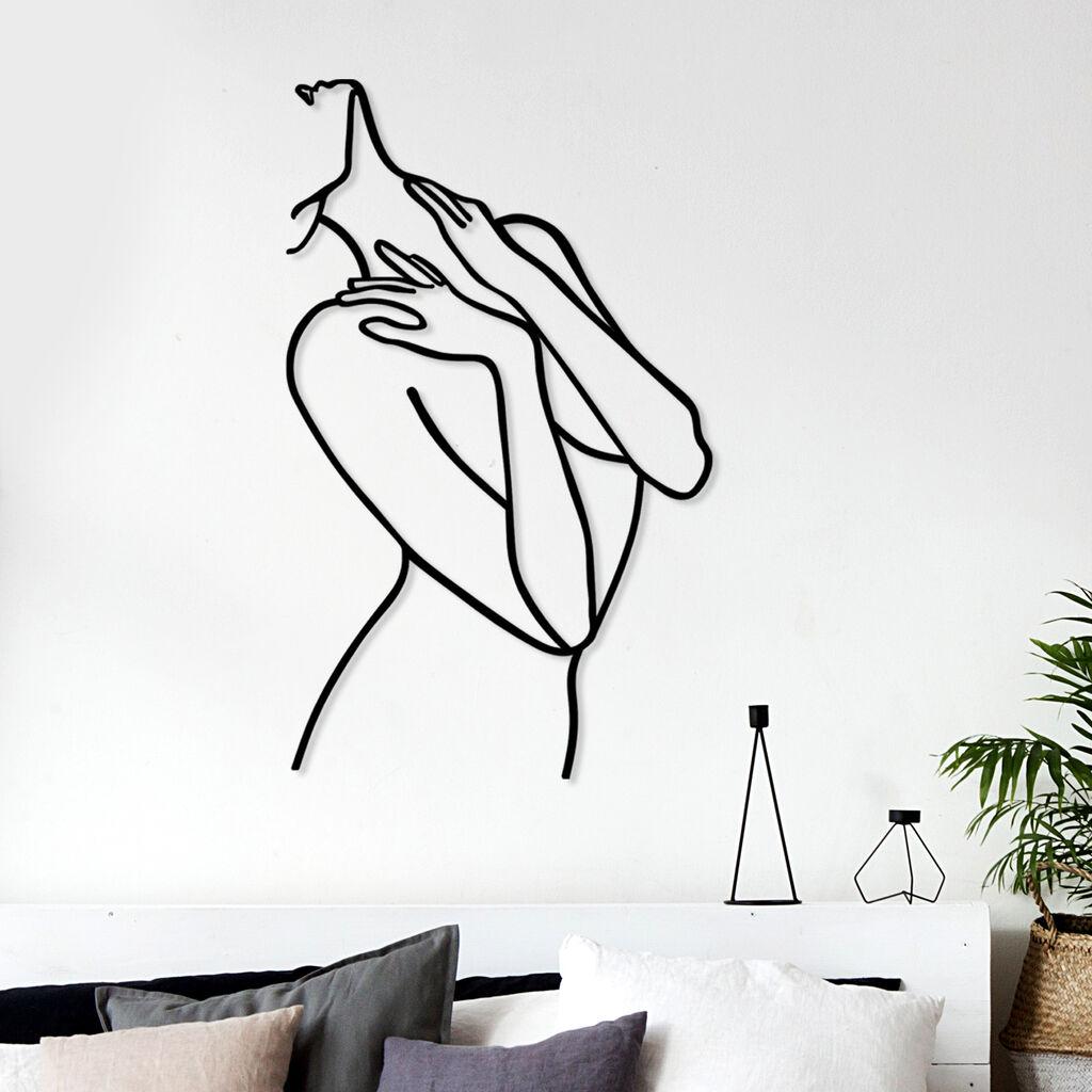 Wallity Zidna dekoracija Woman Lines, 53x86cm, Crna