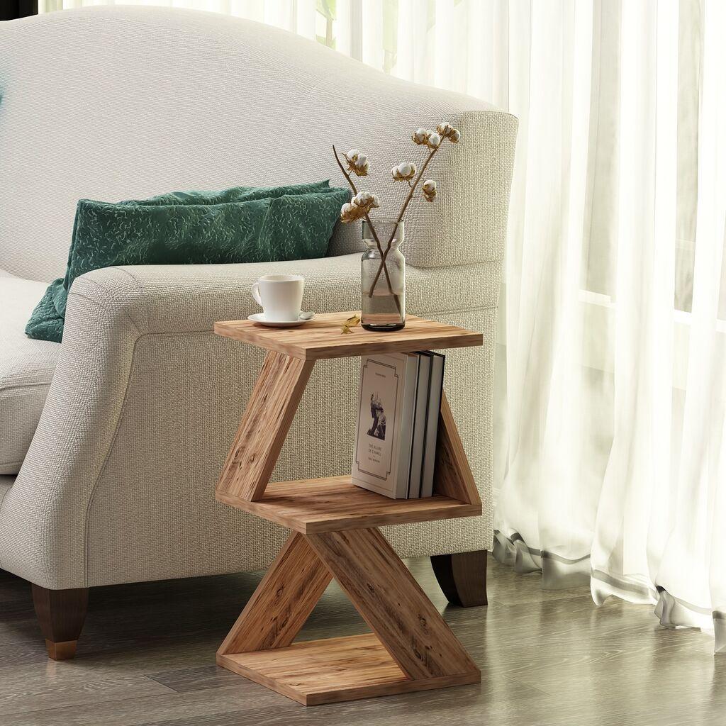 Hanah Home Pomoćni stočić Albeni, 29.6x54.2x29.6 cm, Boje oraha
