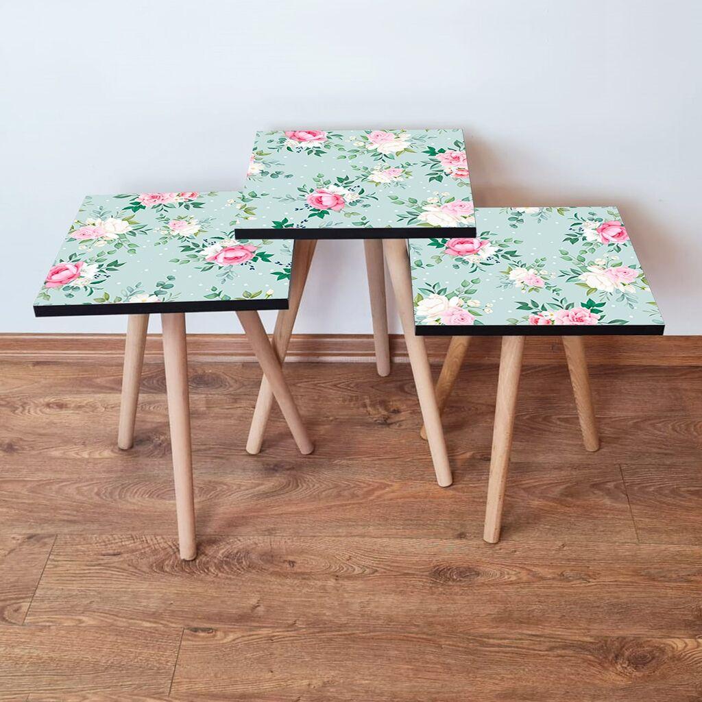 Hanah Home Set klub stočića 3Shp167, 3 komada, Šareni