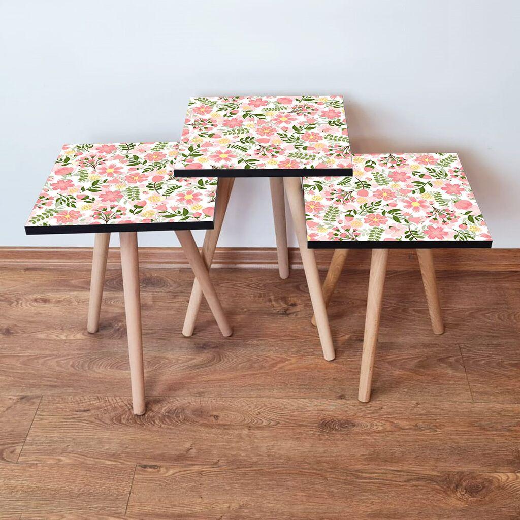 Hanah Home Set klub stočića 3Shp170, 3 komada, Šareni