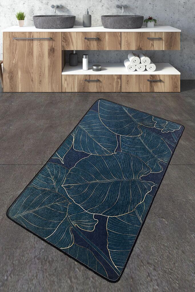 L'essentiel Maison Prostirka za kupatilo Zeleno, 70x120 cm, 100% Poliester, Tamnoplava