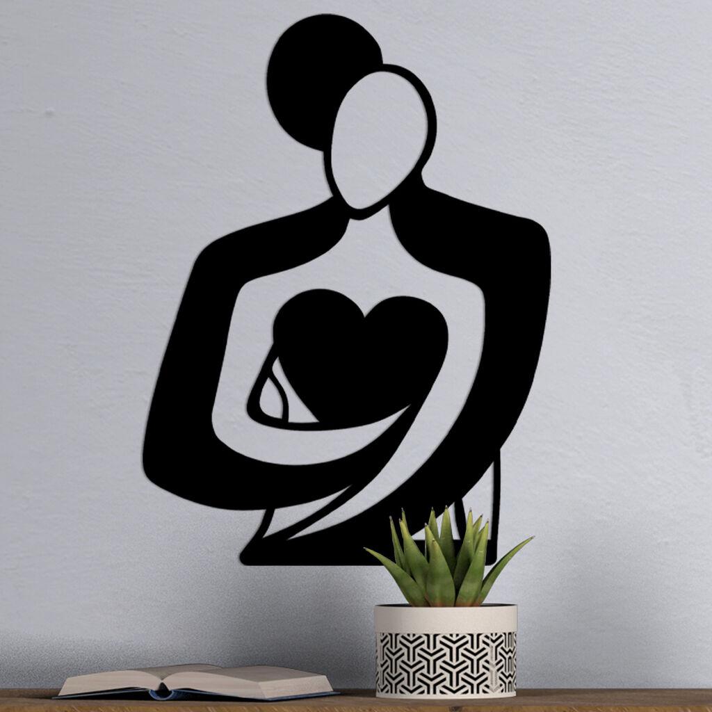Wallity Zidna dekoracija Love, 70x0.15x52 cm, 1.5 mm, Crna