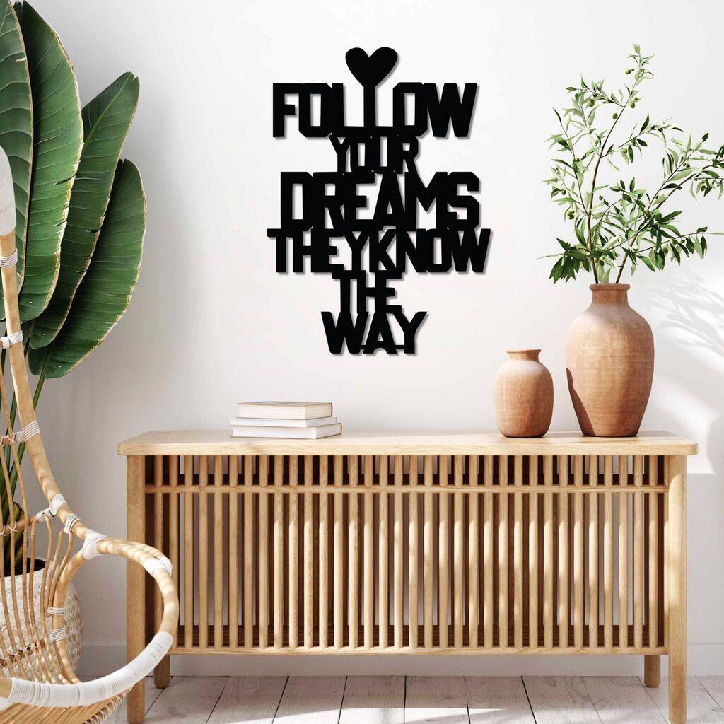 Wallity Zidna dekoracija Dreams Way, 40x54 cm, 1.5 mm, Crna