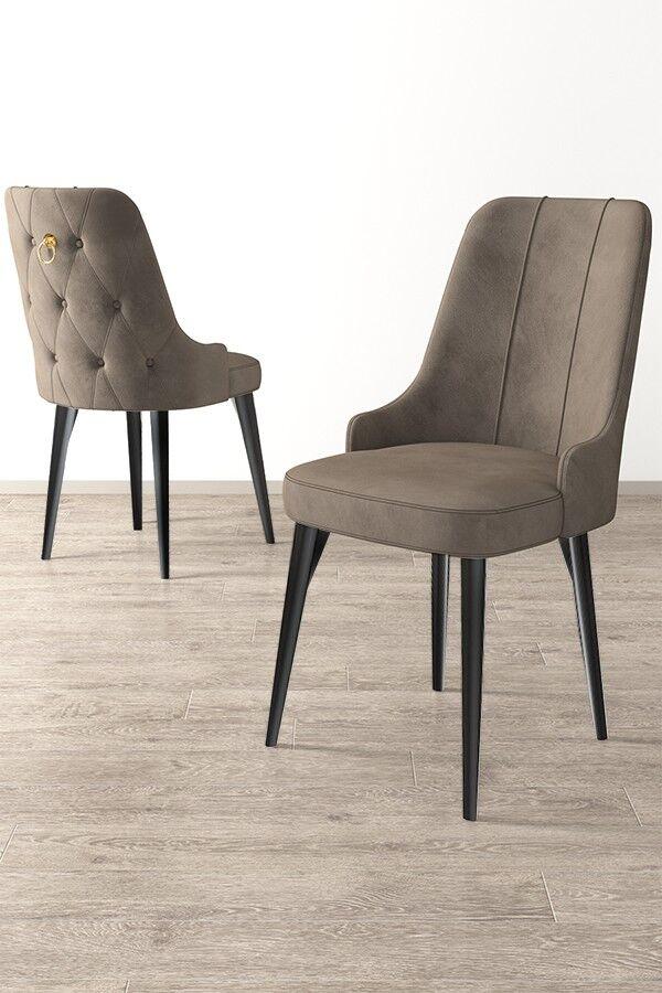Hanah Home Set stolica Newa, 46x94x46 cm, 2 komada, Crno-smeđe