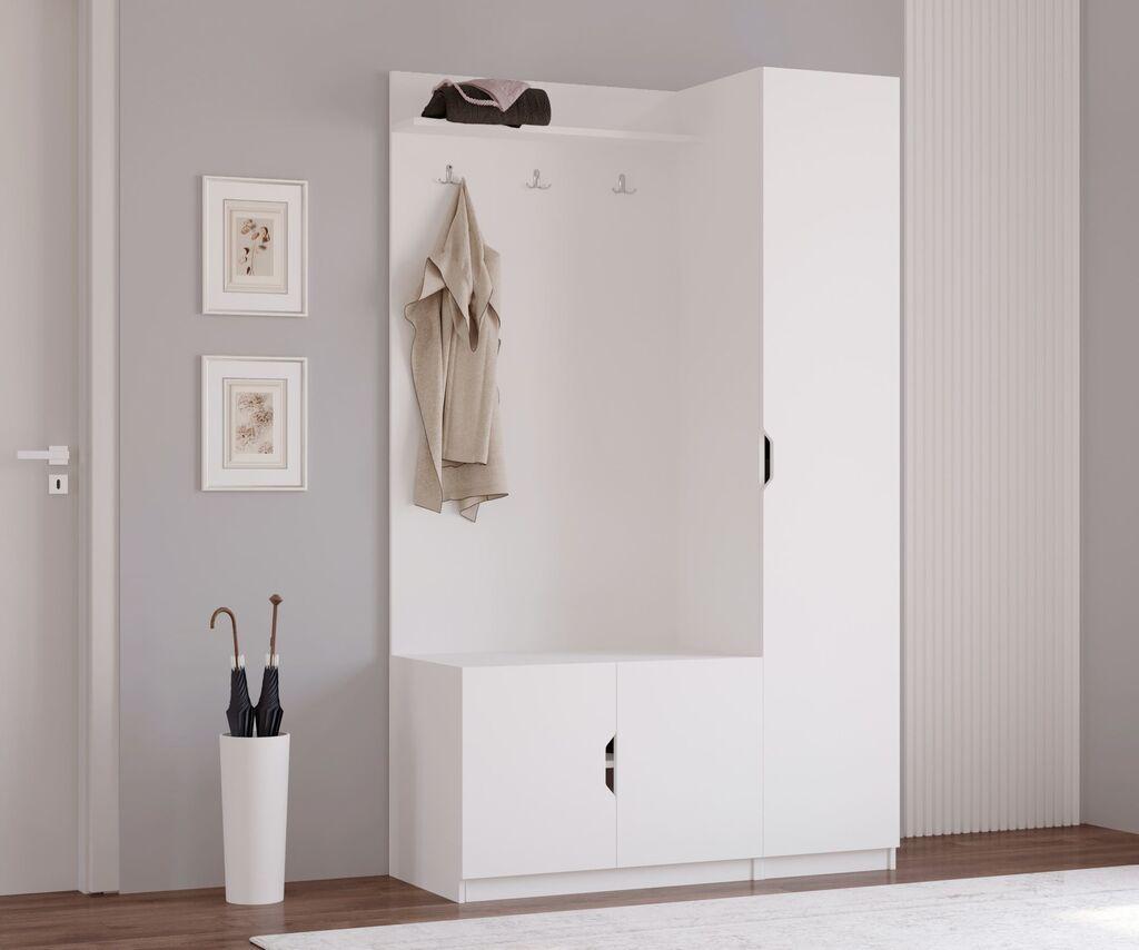 Hanah Home Ormar za hodnik Rb-159, 120x200x35 cm, Beli