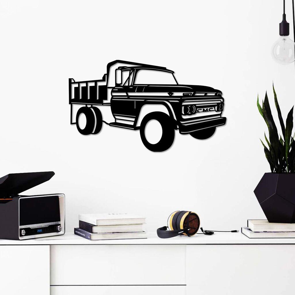 Wallity Zidna dekoracija GMC Truck 1962, 60 x 35 cm,  Crna