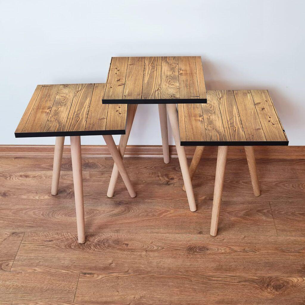 Hanah Home Set klub stočića 3Shp353, 3 komada, Šareni