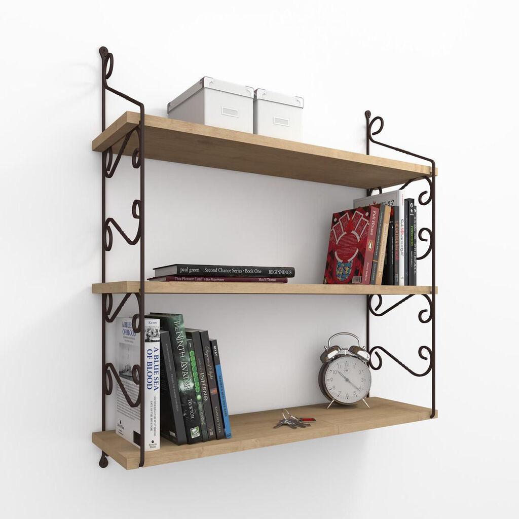 Hanah Home Zidna polica Seramoni, 72x80x20 cm, Hrast