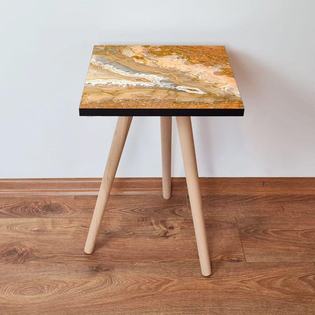 Hanah Home Klub sto Shp77, 35x42x35 cm, Zlatne boje