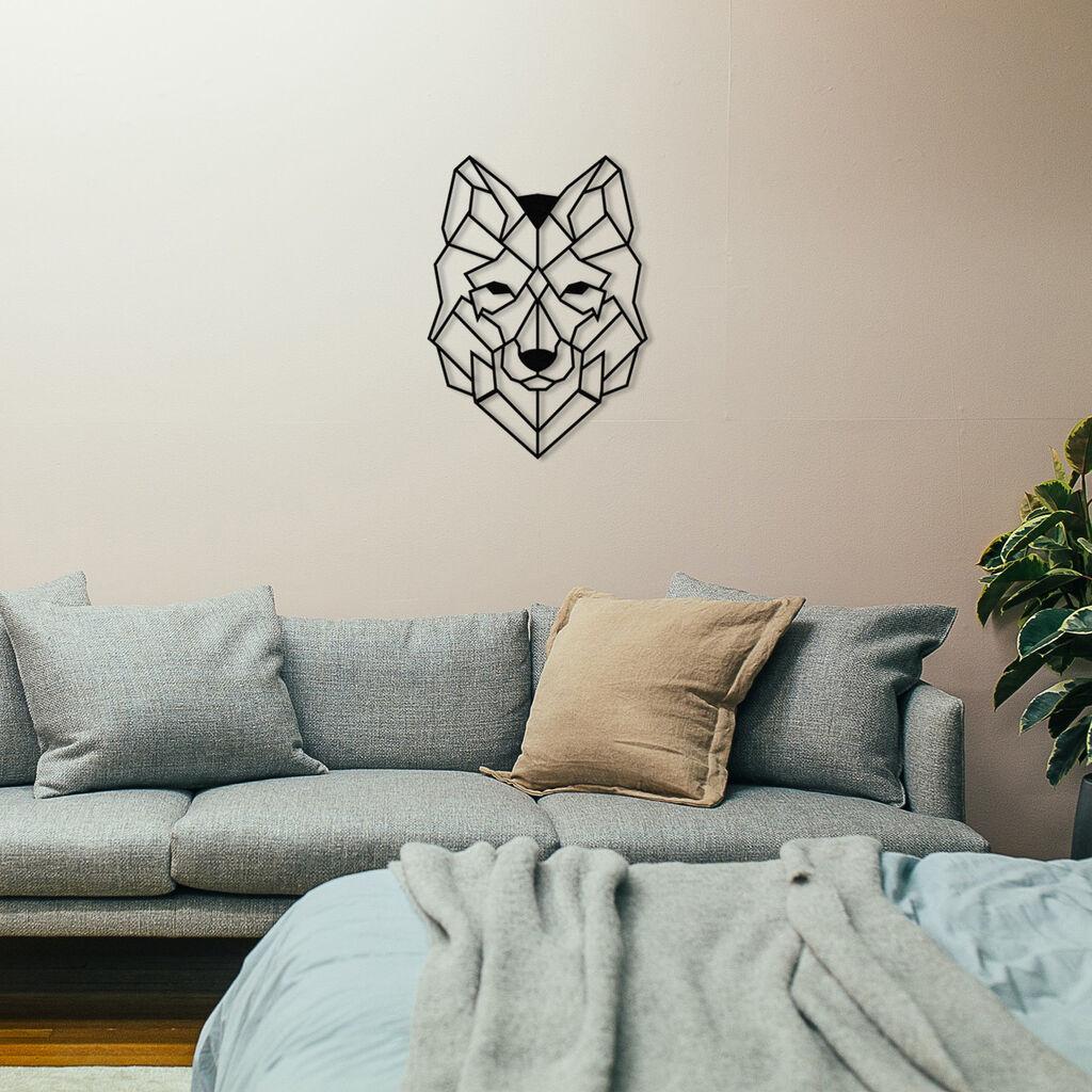 Wallity Zidna dekoracija Wolf2 Metal Decor, 41 x 57 cm,  Crna