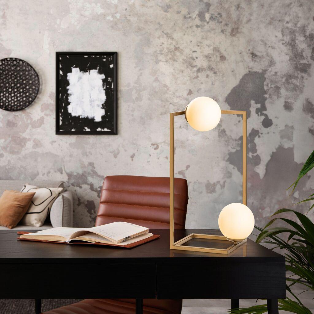 Opviq Stona lampa Corner-15021, 25x25x55 cm, IP20, Zlatne boje