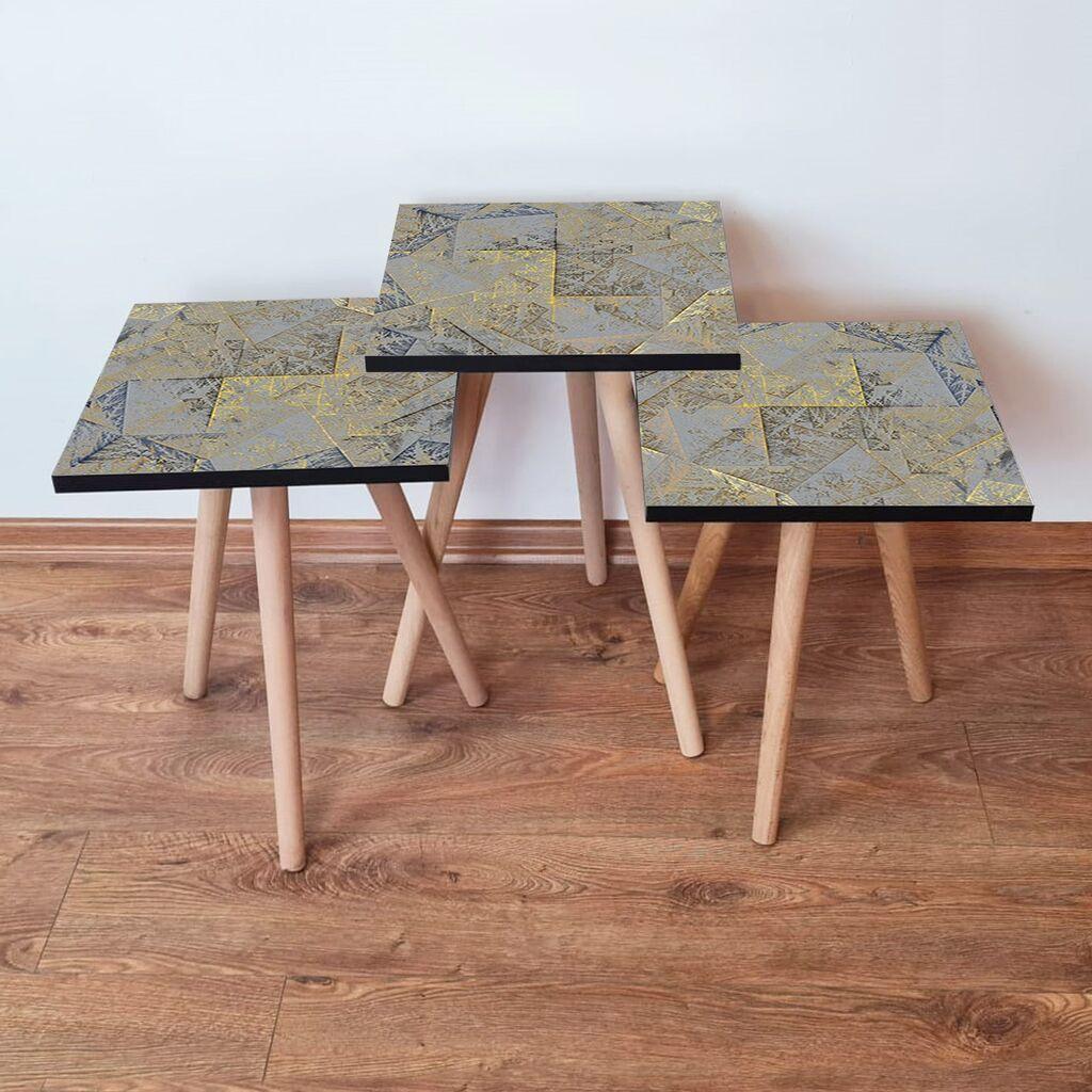 Hanah Home Set klub stočića 3Shp225, 3 komada, Šareni