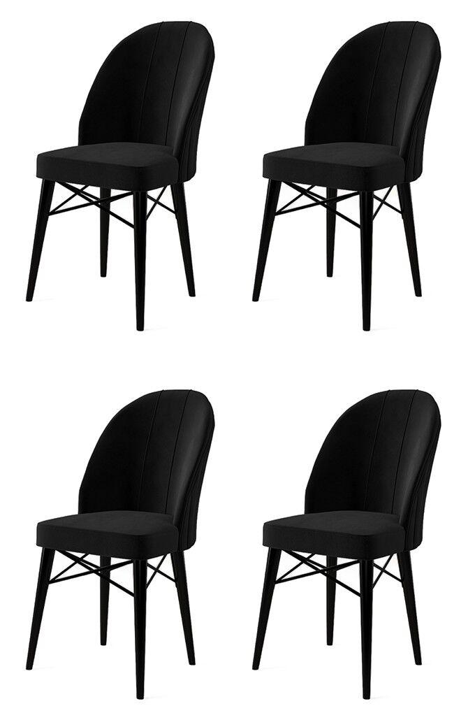 Hanah Home Set stolica Ritim, 44x96x42 cm, 4 komada, Crne