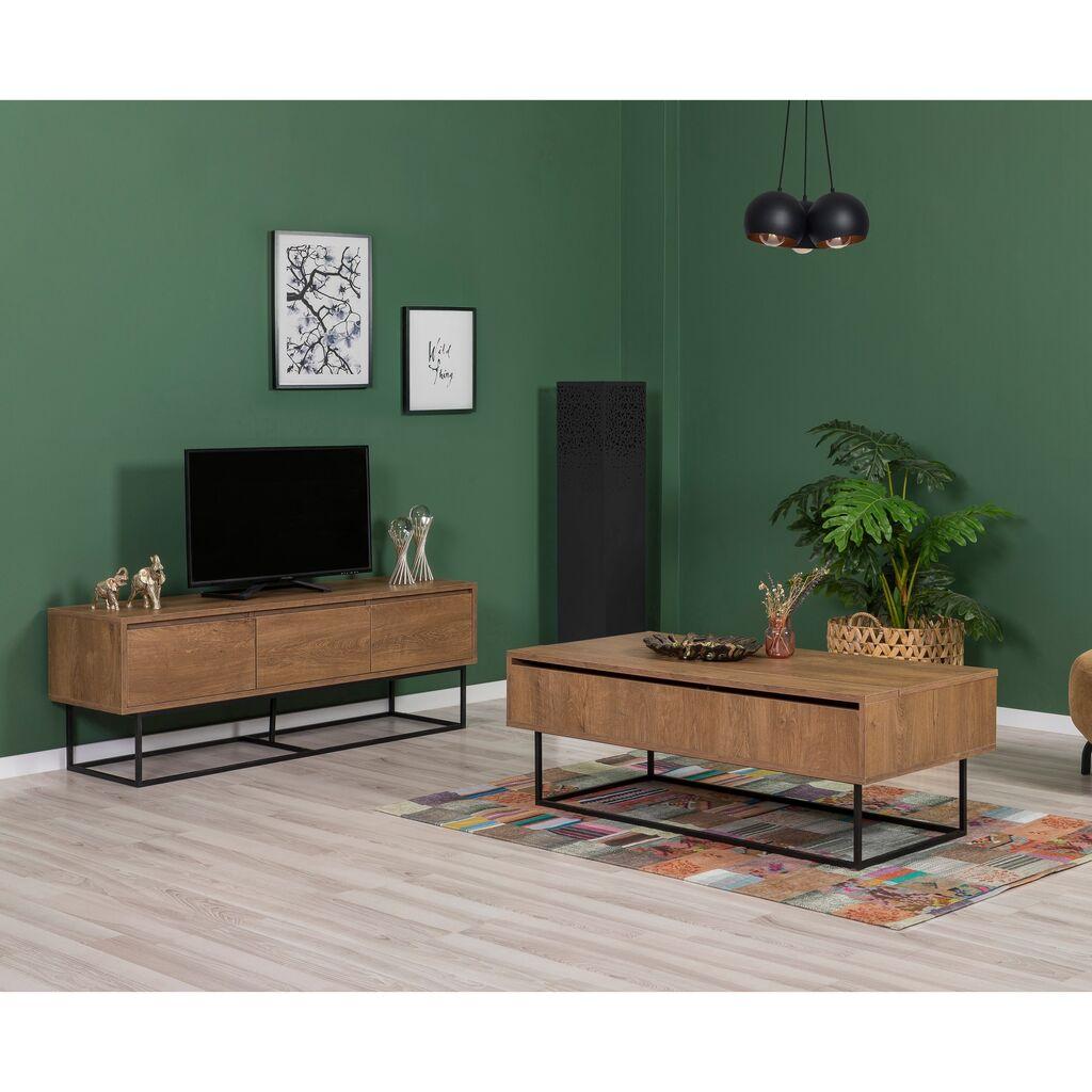 Hanah Home Set nameštaja za dnevnu sobu Laxus 18, Boje oraha