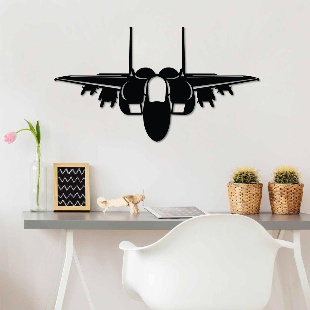 Wallity Zidna dekoracija F-15 EX, 60 x 34 cm,  Crna
