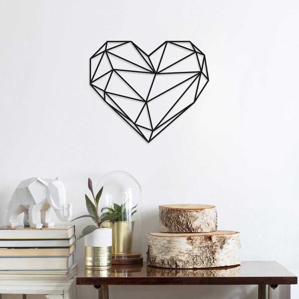 Wallity Zidna dekoracija Heart 1, 47x40cm, Crna