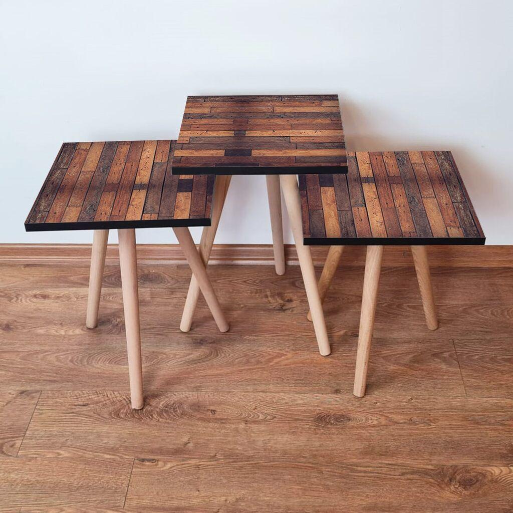 Hanah Home Set klub stočića 3Shp332, 3 komada, Šareni