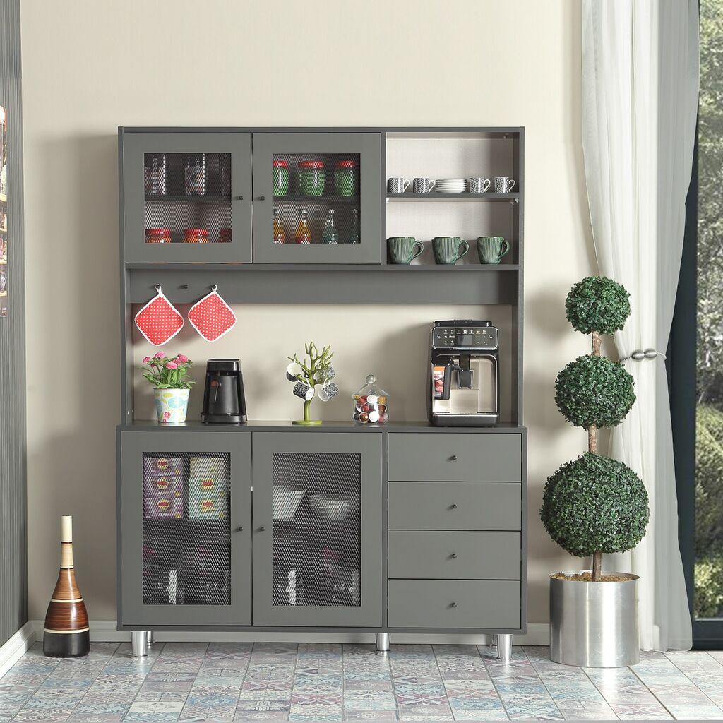 Hanah Home Višenamenska komoda Grano 140, 140 x187 x40 cm, Antracit