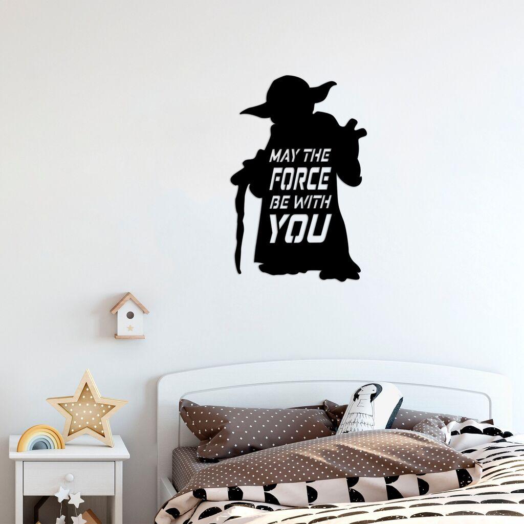 Wallity Zidna dekoracija May The Force Be With You, 33x50 cm, 1.5 mm, Crna