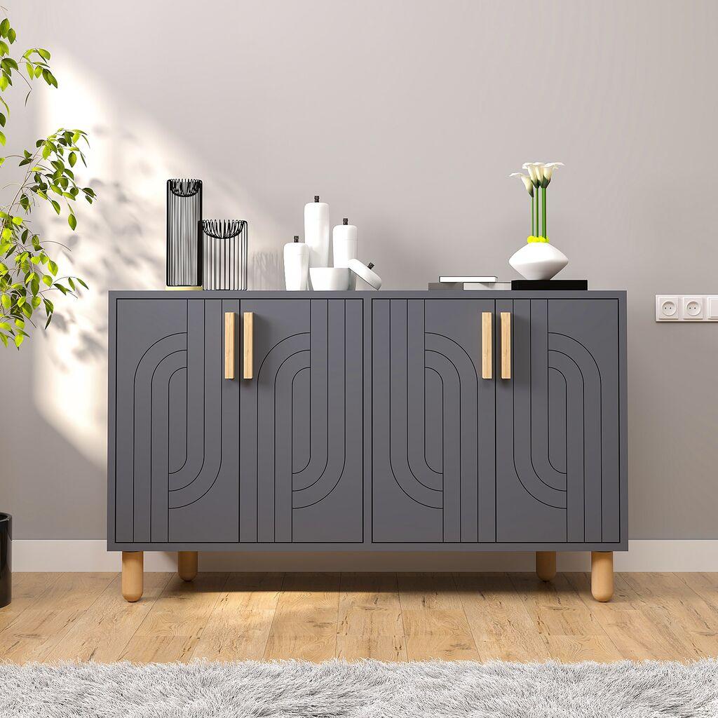 Hanah Home Konzola Rodney, 120x73,6x29,6  cm, Antracit