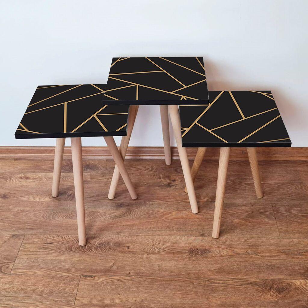 Hanah Home Set klub stočića 3Shp334, 3 komada, Šareni