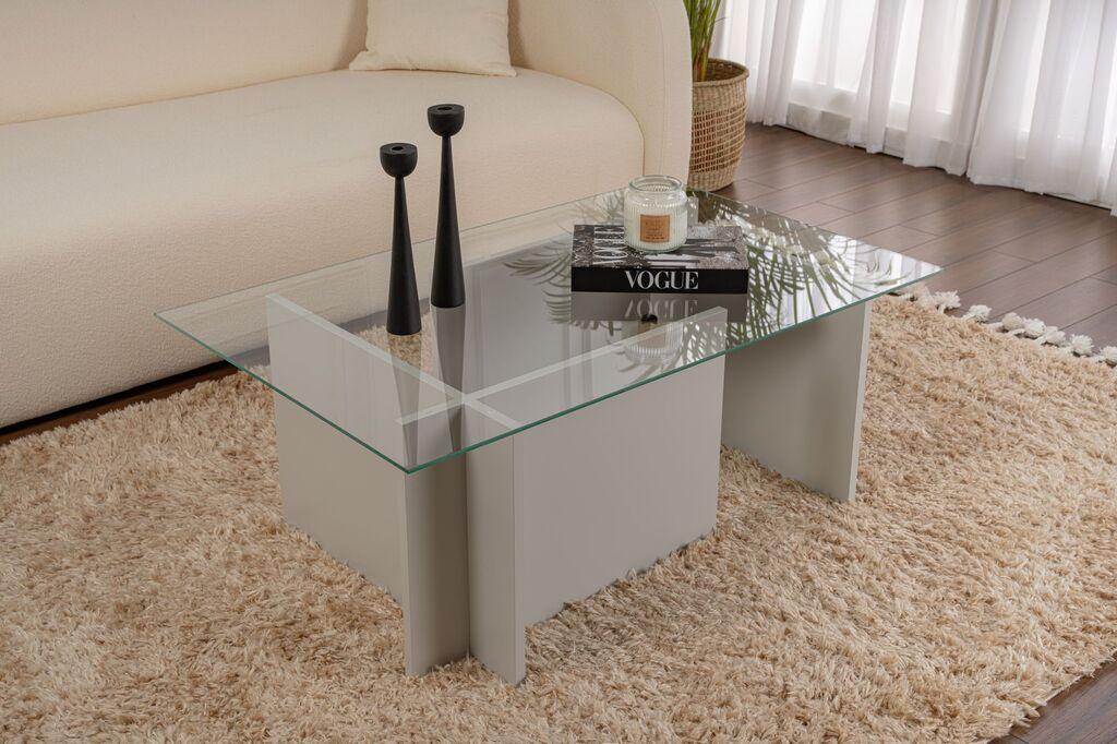 Nordure Klub sto Vetrino, 105x65x40cm, Sivi