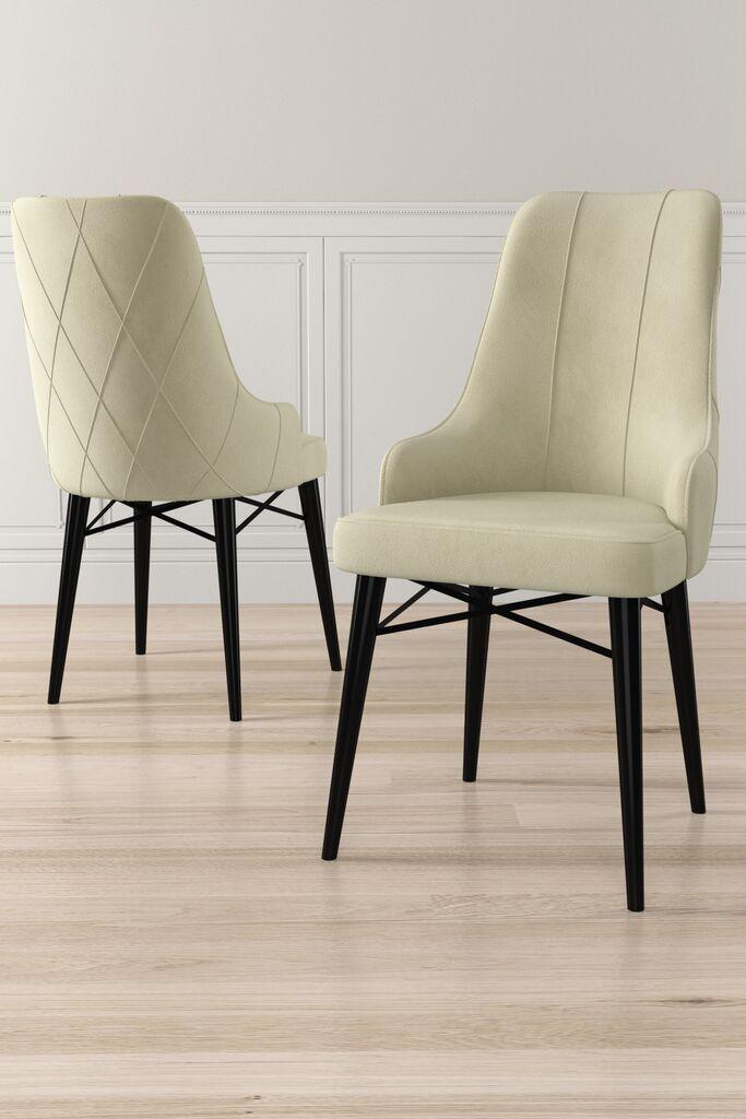 Hanah Home Set stolica Neta, 46x95x42 cm, 4 komada, Krem-crne