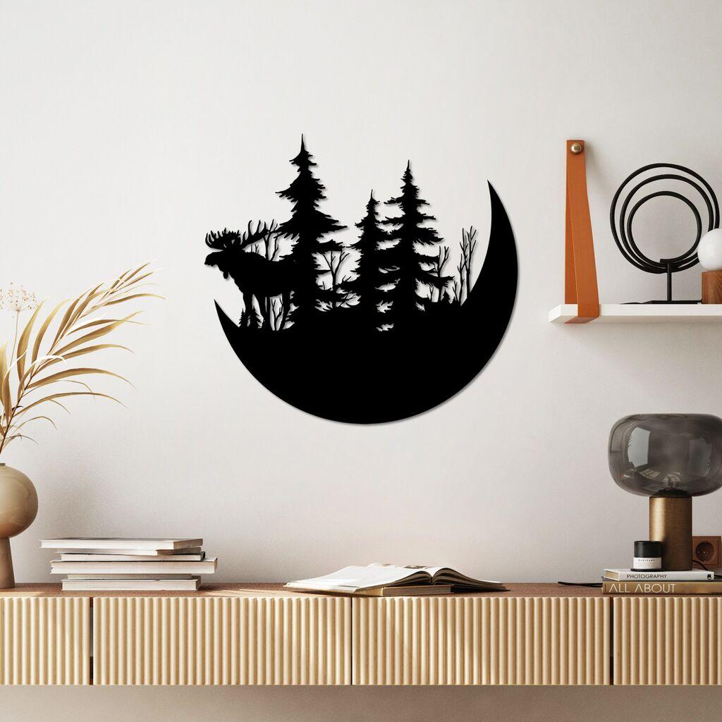 Wallity Zidna dekoracija The Wild Nature 2 - M, 50 x 46 cm,  Crna