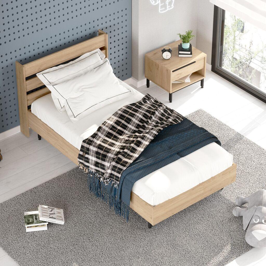 Hanah Home Komplet spavaća soba za tinejdžere ON22-S, Hrast
