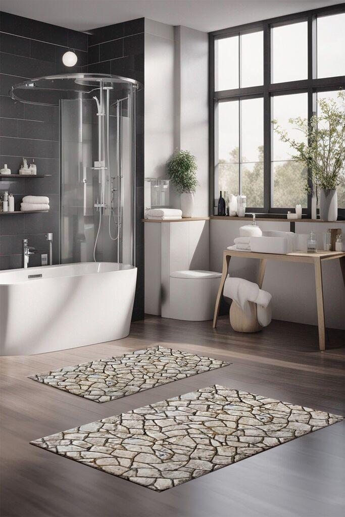 L'essentiel Maison Set prostirki za kupatilo CT-5176, 2 Komada, Siva