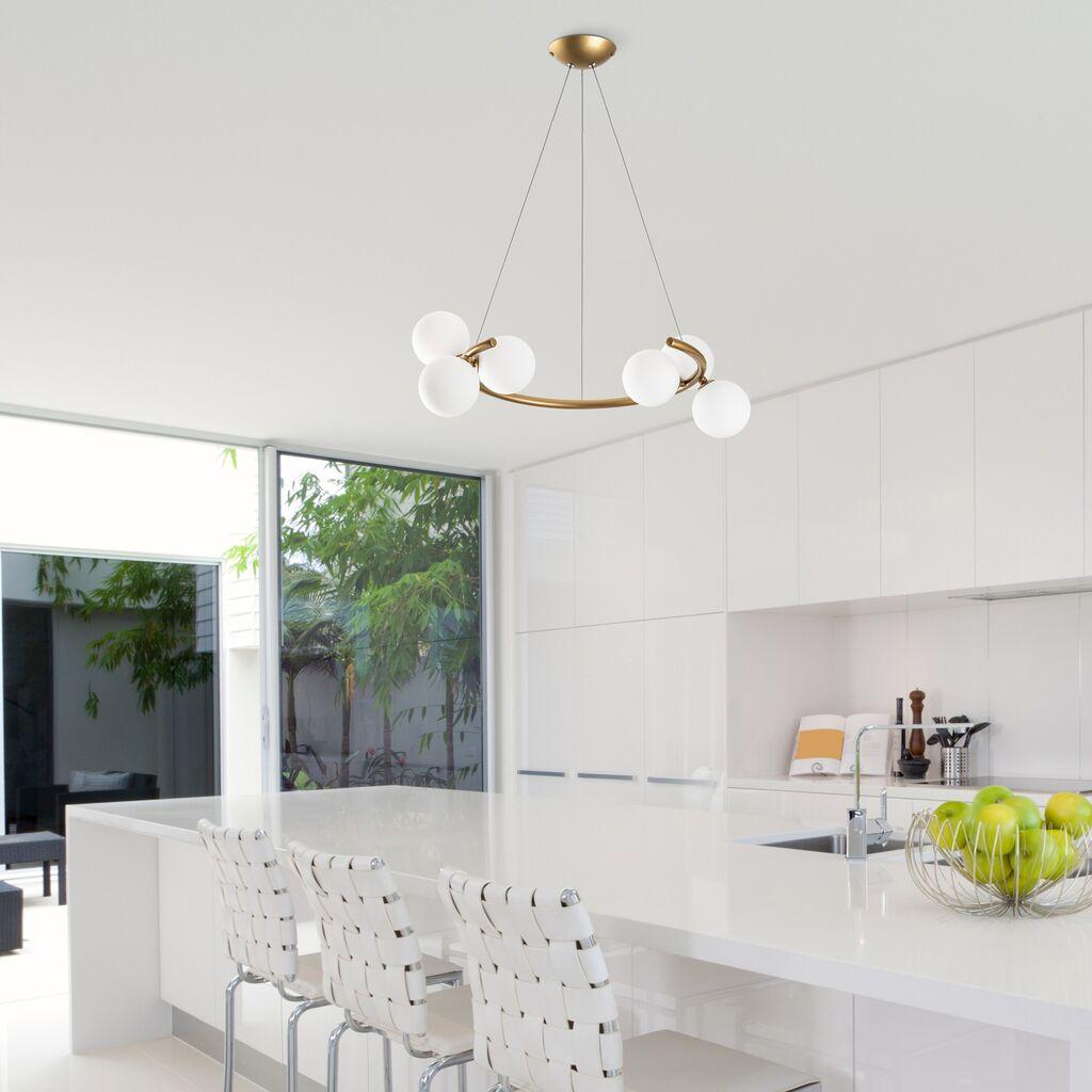 Opviq Luster Luminar-14146, 55x50x115cm, IP20, Zlatno-bele boje