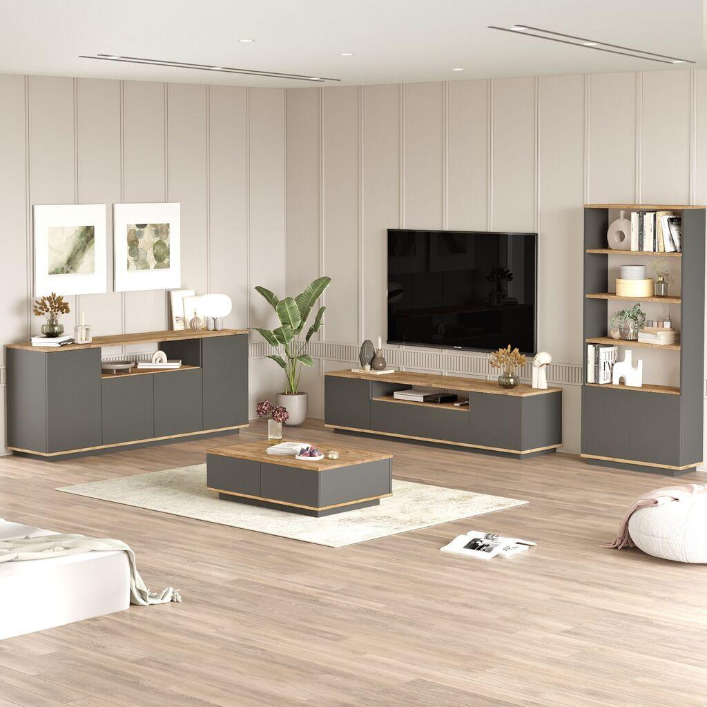 Hanah Home Set nameštaja za dnevnu sobu FR19-AA, Antracit