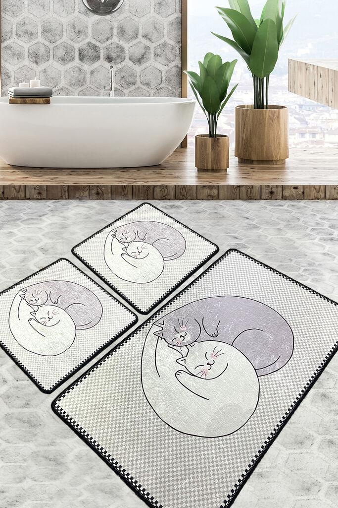 L'essentiel Maison Set 3 prostirke za kupatilo Šareni