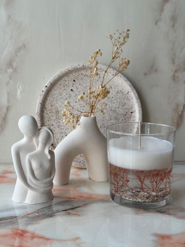 Aberto Design Set Betonskih sveća 31ST, Beli