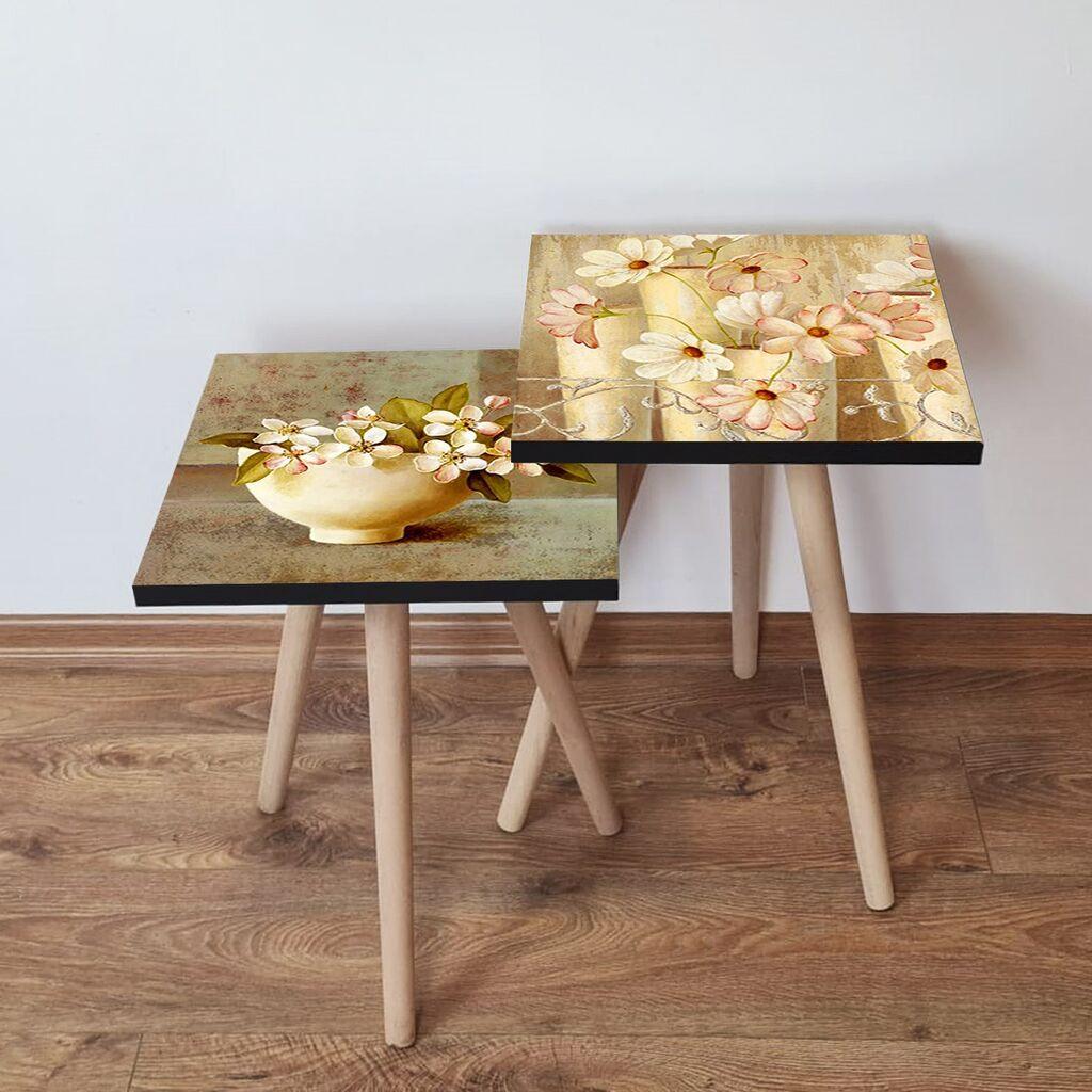Hanah Home Set klub stočića 2Shp302, 2 komada, Šareni