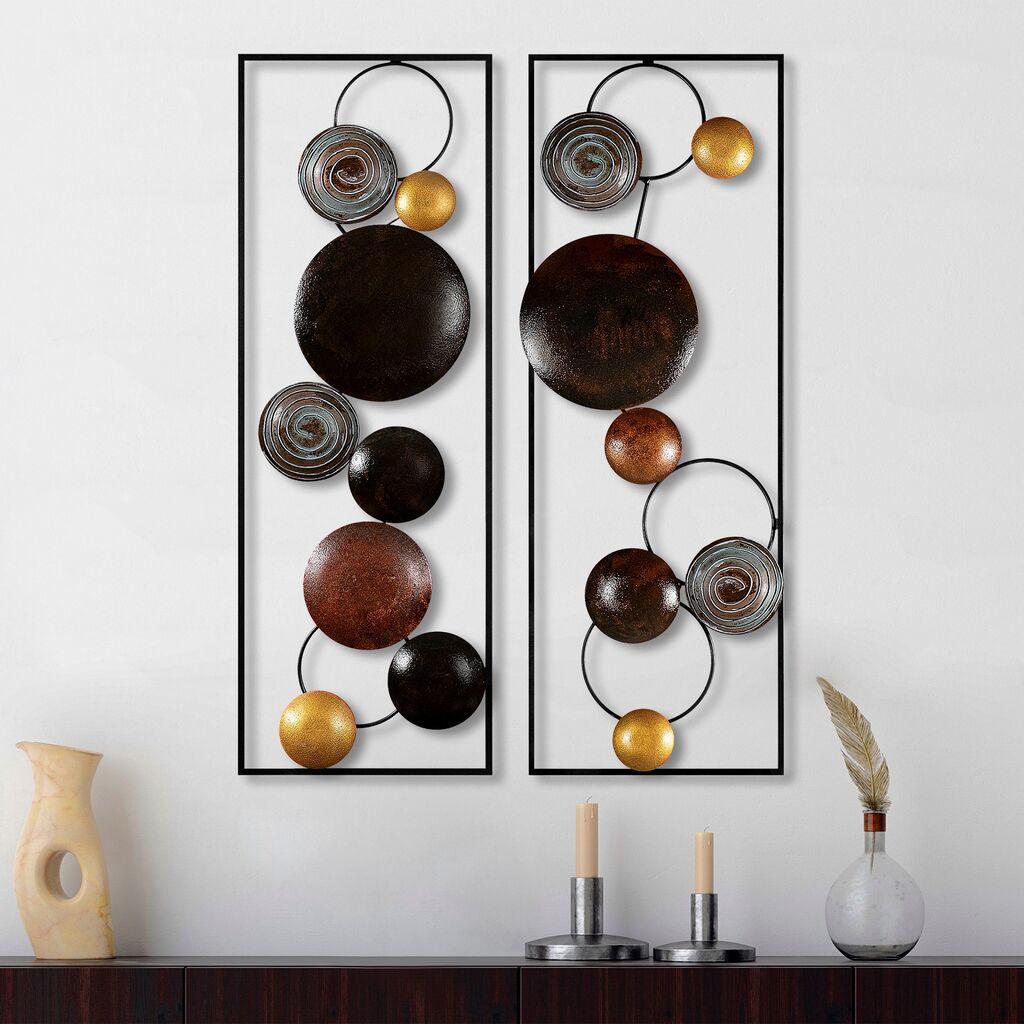 Wallity Set zidnih dekoracija Textured-3, 32x92x4 cm 2 komada, Šarena