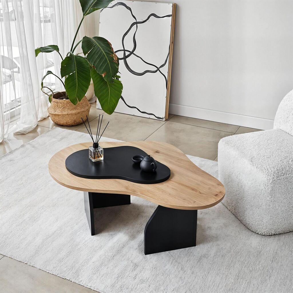 Hanah Home Klub sto Melted, 105x35x65 cm, Bež-crni