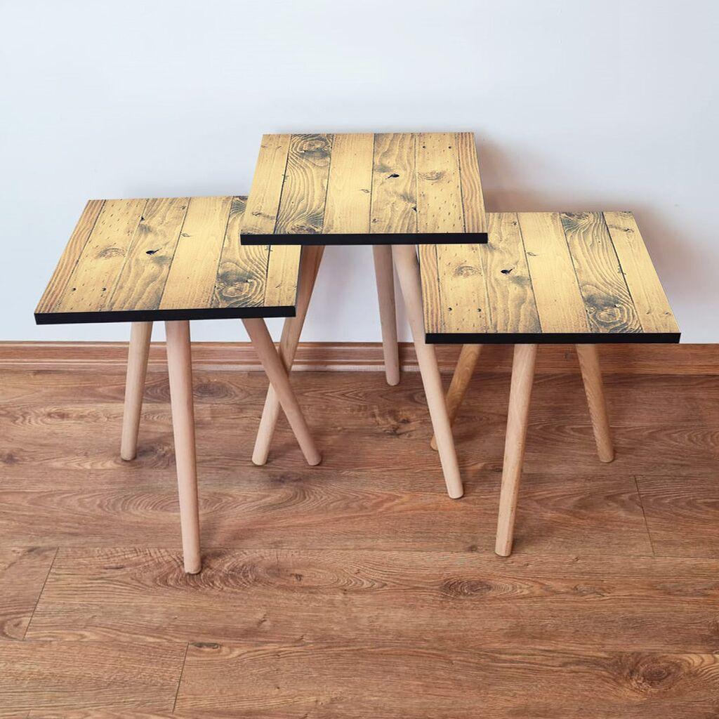 Hanah Home Set klub stočića 3Shp352, 3 komada, Šareni