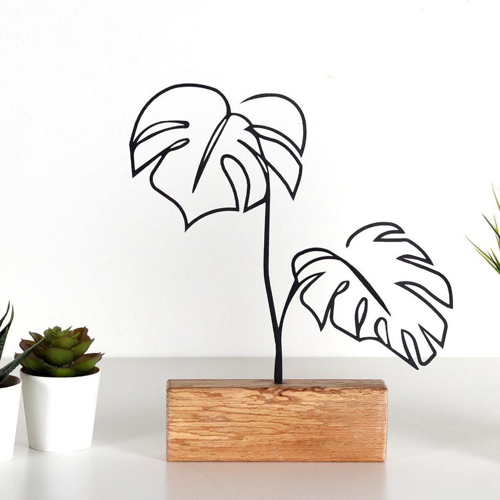 Aberto Design Leafs Dekoracija, 17x30x3.5 cm, Crna