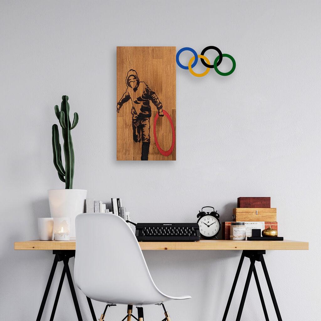 Wallity Zidna dekoracija Banksy - 14, 58x60 cm, Crna