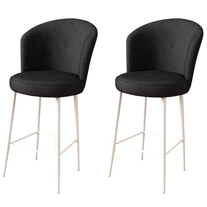 Hanah Home Set barskih stolica Fora, 2 komada, Crno-beli