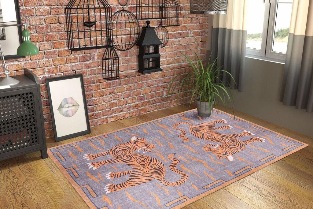 Conceptum Hypnose AL 320 Opus Chenille Tepih, 75x150cm, Narandžasto-sivi