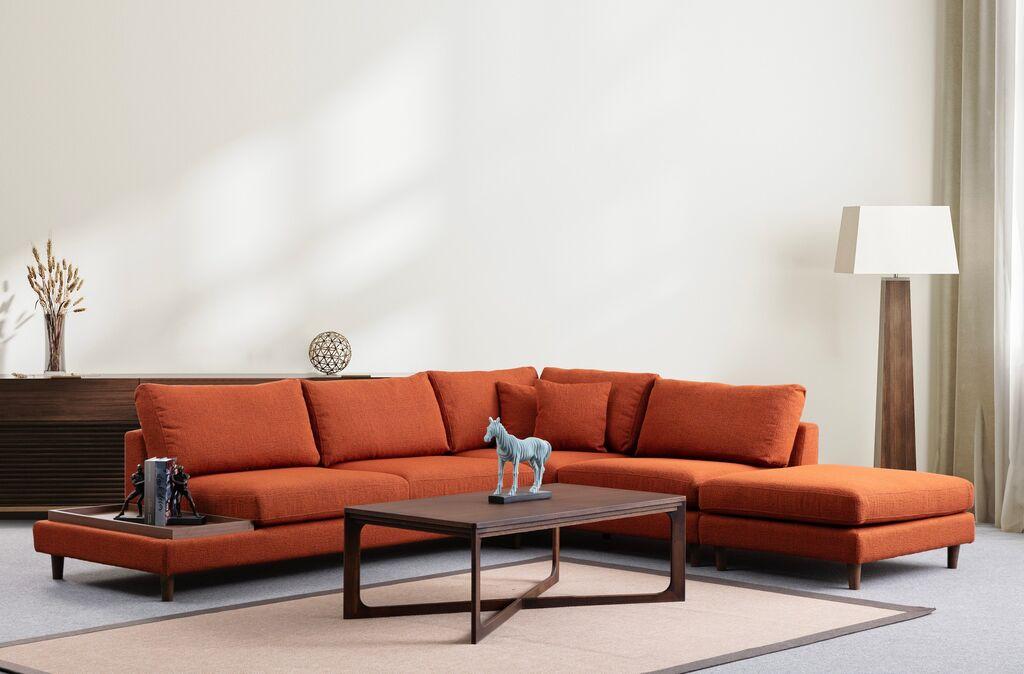 Atelier del Sofa Ugaona garnitura Tulip, 314x275 cm, Narandžasta