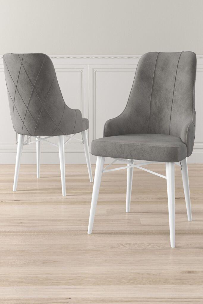 Hanah Home Set stolica Neta, 46x95x42 cm, 6 komada, Sivo-bele