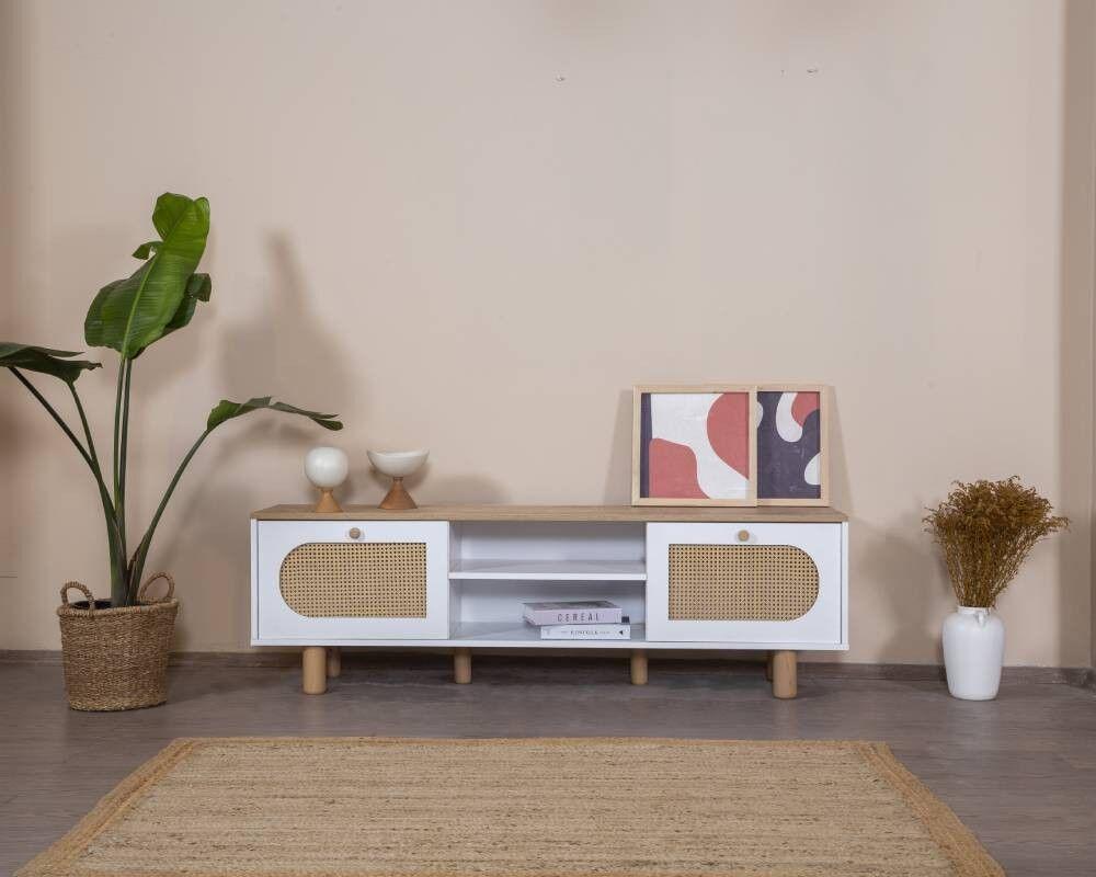 Hanah Home TV Komoda Bohem, 55x180x41 cm, Belo-Hrast