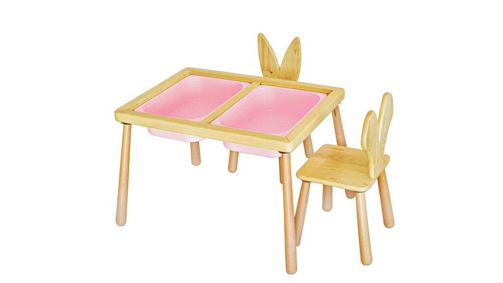 Hanah Home Dečiji sto i  2 stolice, Roze